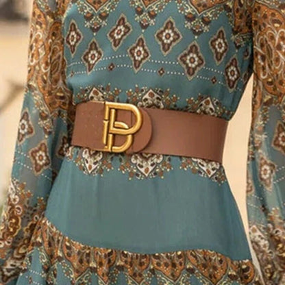 Abito lungo con scollo a v e maniche lunghe