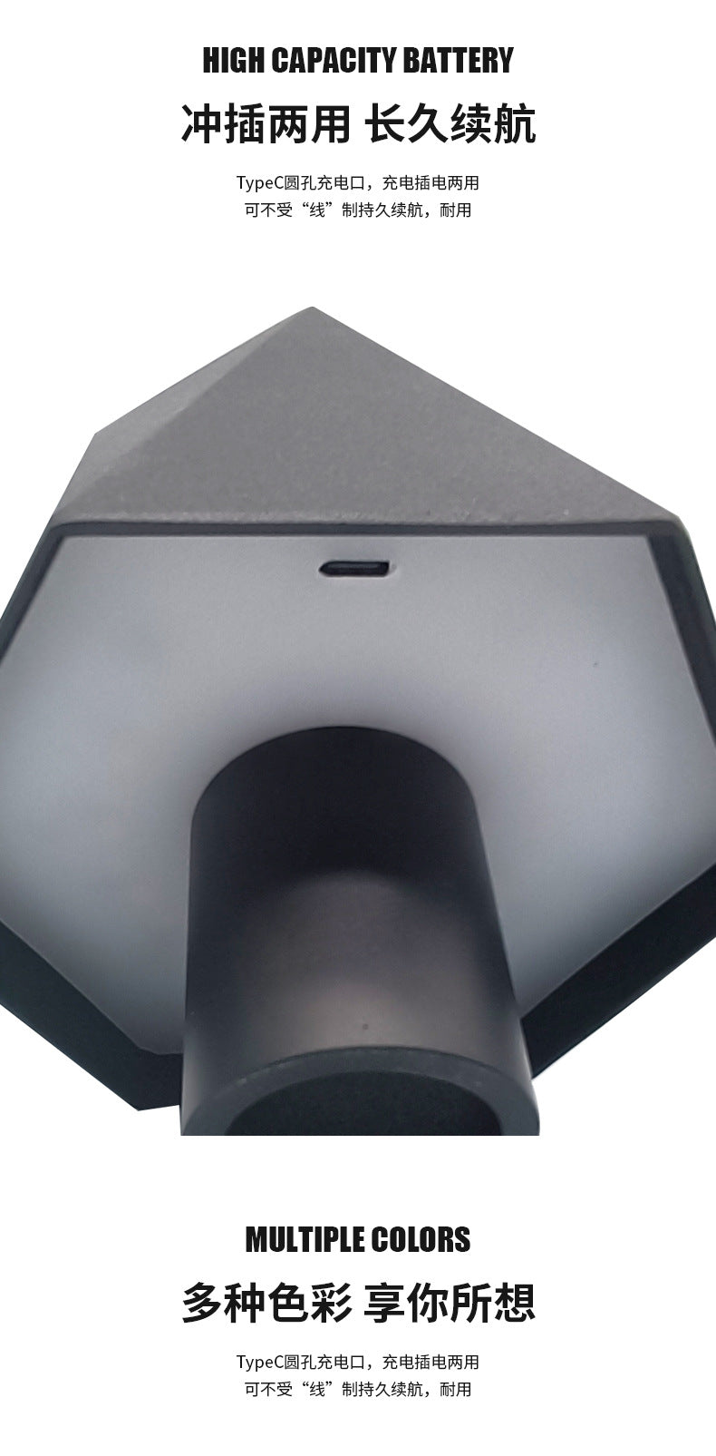 Lámpara de mesa LED con forma de botella